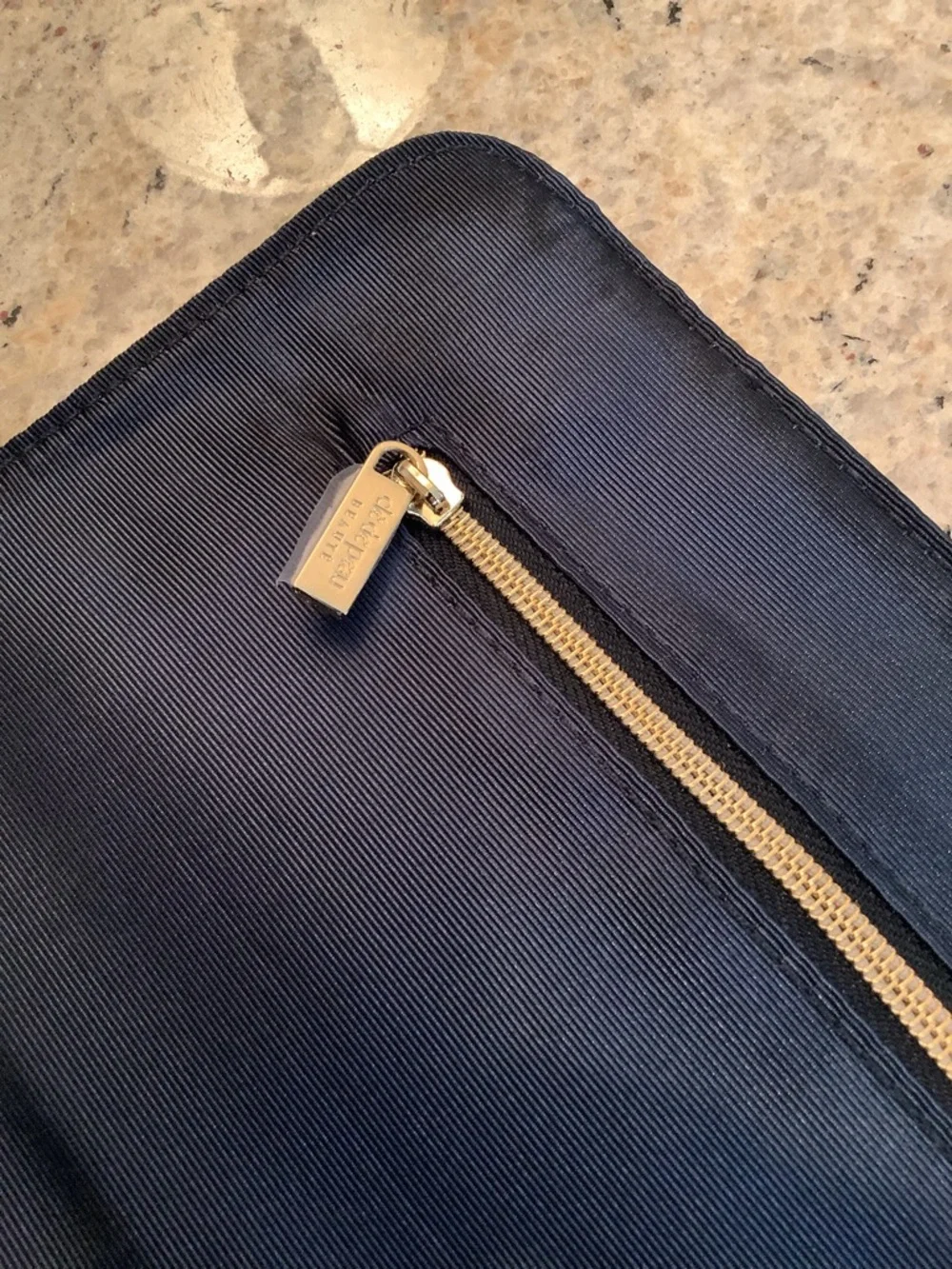 Clé de Peau Beauté Navy Geometric Cosmetic Bag